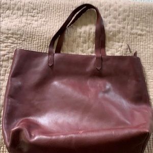 Burgundy Leather Madewell Tote